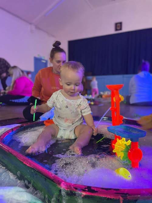 toddlers having messy fun